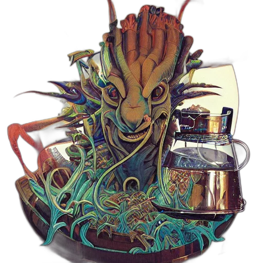 mask, crown, creature, robot transparent PNG cut-out