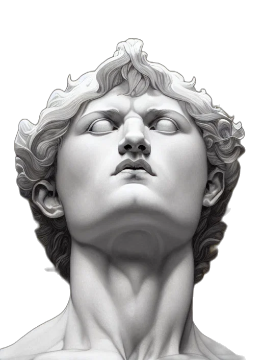 face, crown, mask, photorealistic, vaporwave, 3d render, pencil sketch, symmetry transparent PNG cut-out
