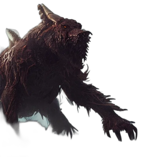 creature, animal, dragon, hair, concept art, fantasy art, 3d render, photorealistic transparent PNG cut-out