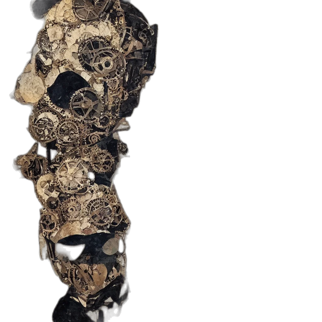 jewelry, mask, crown, dress, 3d render, photorealistic, concept art, dark transparent PNG cut-out