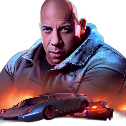 car, concept art, photorealistic, comic book art transparent PNG cut-out