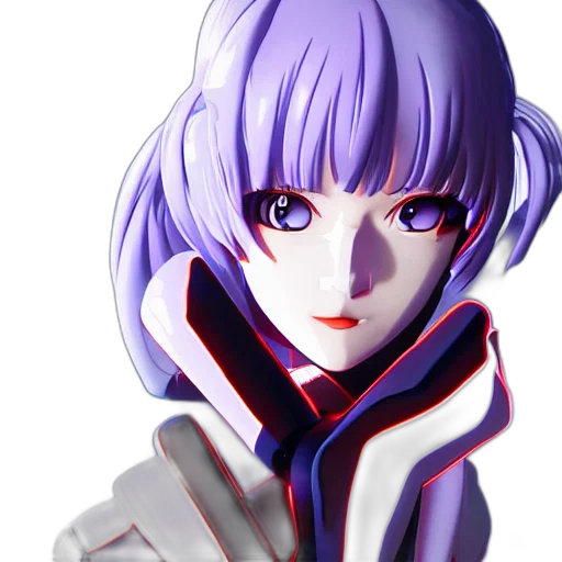 robot, jacket, face, flower, anime, 3d render, photorealistic, concept art transparent PNG cut-out