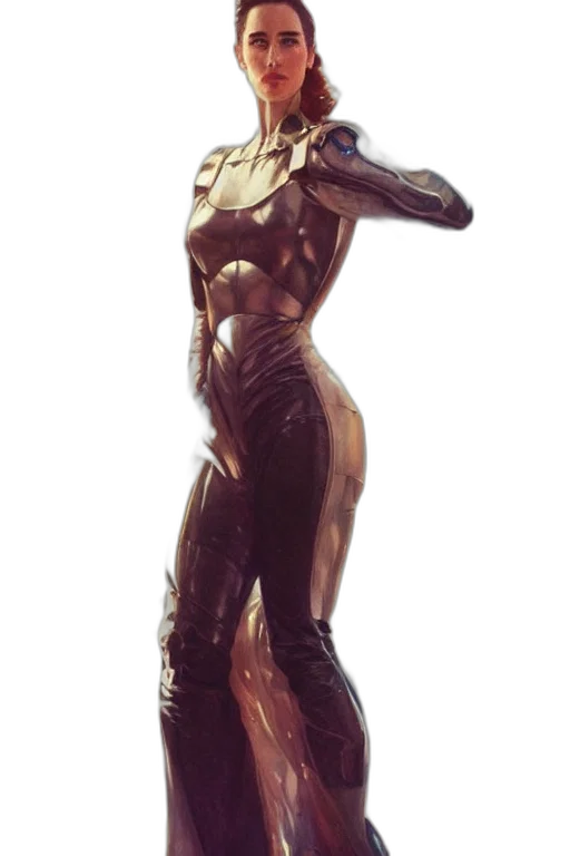 robot, dress, creature, staff transparent PNG cut-out