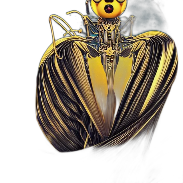 mask, crown, jewelry, robot, concept art, fantasy art, comic book art, photorealistic transparent PNG cut-out