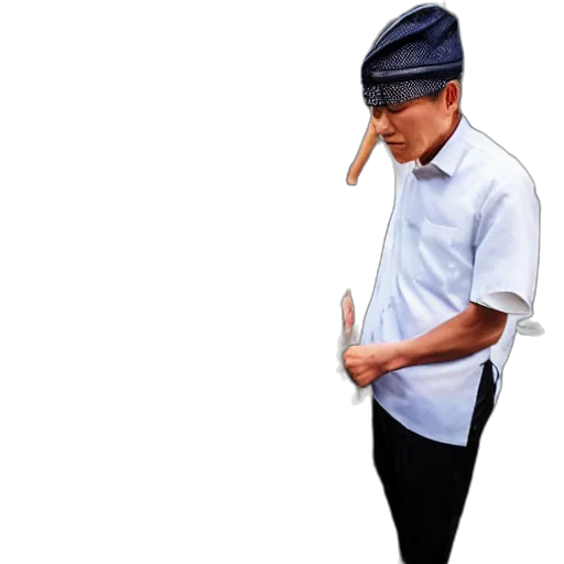 staff, hat, umbrella, animal, concept art, photorealistic, 3d render, pixel art transparent PNG cut-out