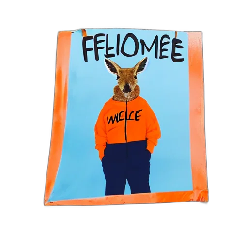 jacket, mask, creature, hat, portrait, photo, kangaroo, wearing transparent PNG cut-out