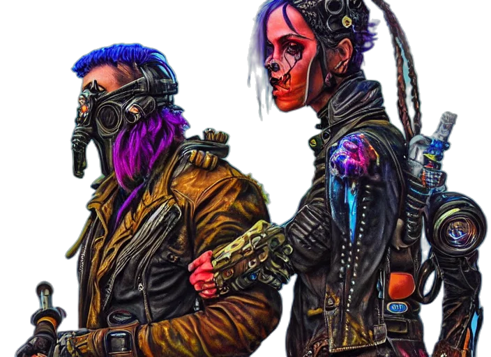 jacket, mask, cyberpunk, concept art transparent PNG cut-out