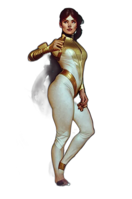 staff, robot, concept art, comic book art, fantasy art, 3d render, golden, earth tones transparent PNG cut-out