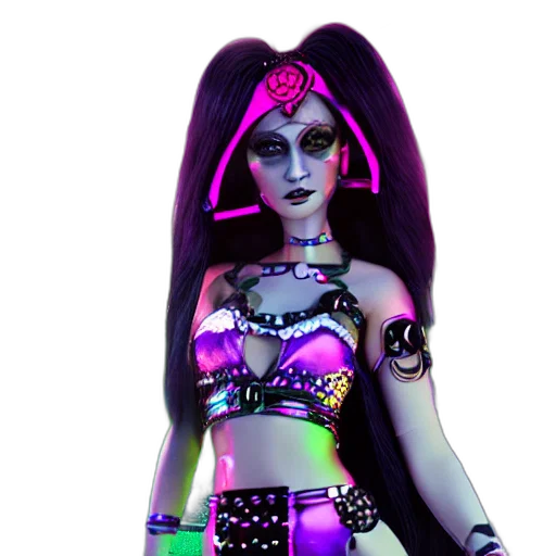 jewelry, 3d render, concept art, fantasy art, cyberpunk, neon lights, neon, dark transparent PNG cut-out