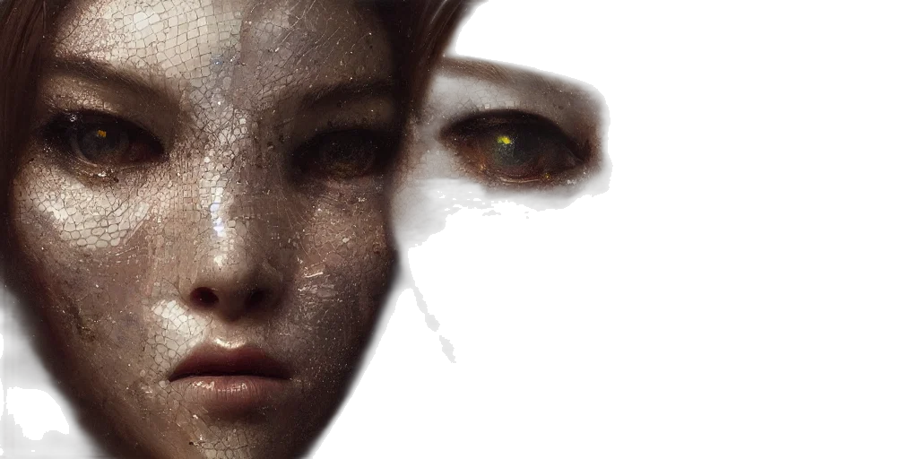 face, mask, robot, creature, photorealistic, concept art, fantasy art, 3d render transparent PNG cut-out