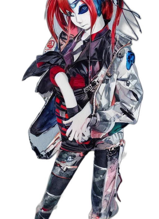 jacket, robot, weapon, mask, cyberpunk, concept art, anime, fantasy art transparent PNG cut-out