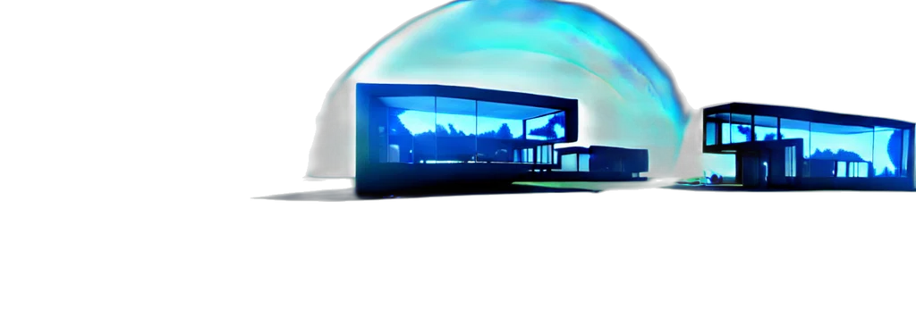 building, hat, car, umbrella, 3d render, concept art, photorealistic, vaporwave transparent PNG cut-out