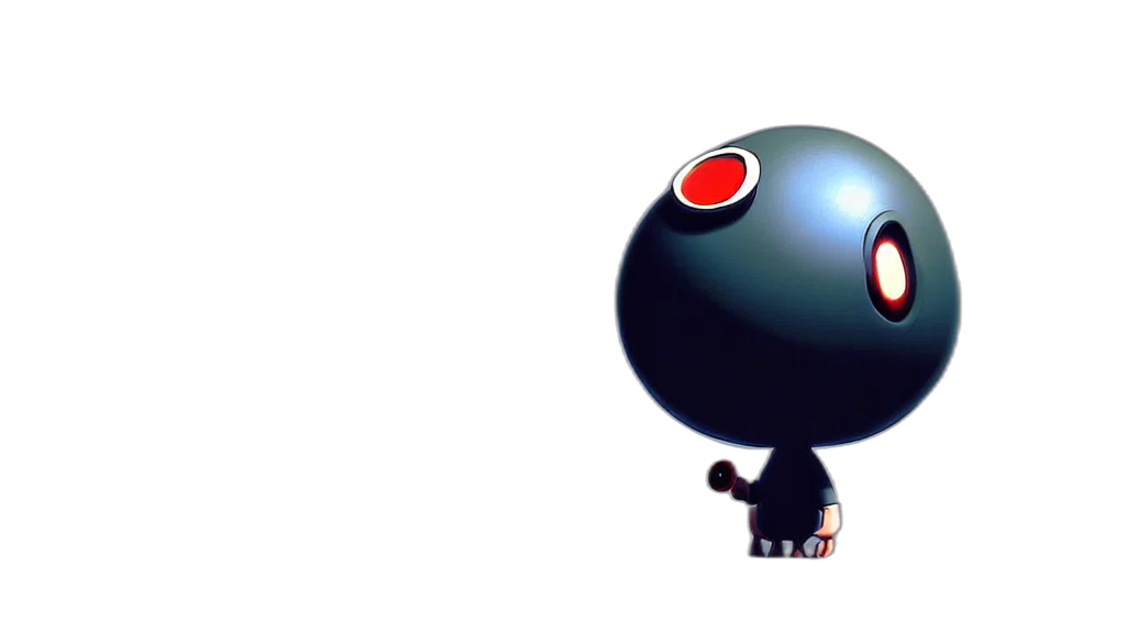 robot, creature, staff, weapon transparent PNG cut-out