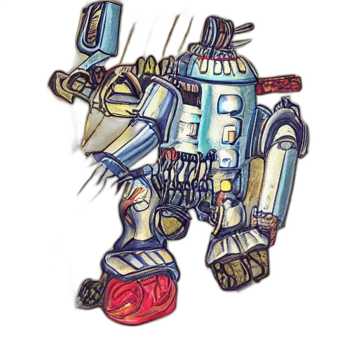 robot, weapon, mask, staff, concept art, watercolor, cyberpunk, fantasy art transparent PNG cut-out