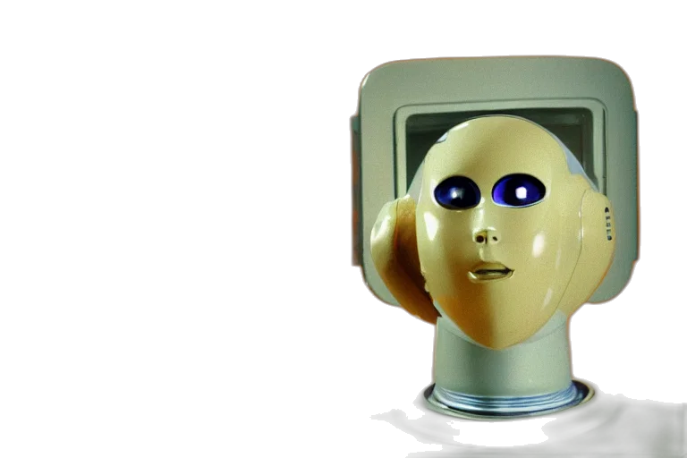 robot, mask, 3d render, outer space transparent PNG cut-out