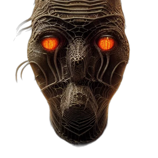 mask, creature, face, robot, concept art, 3d render, fantasy art, cyberpunk transparent PNG cut-out