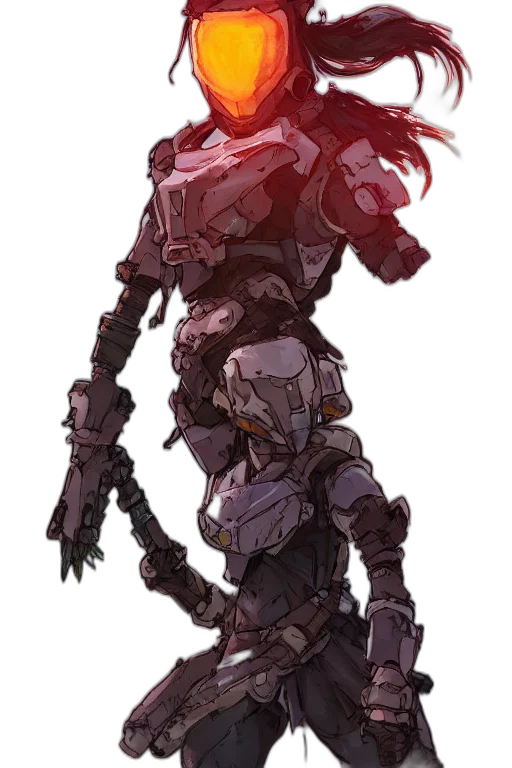 robot, weapon, sword, creature, concept art, cyberpunk, fantasy art, pixel art transparent PNG cut-out