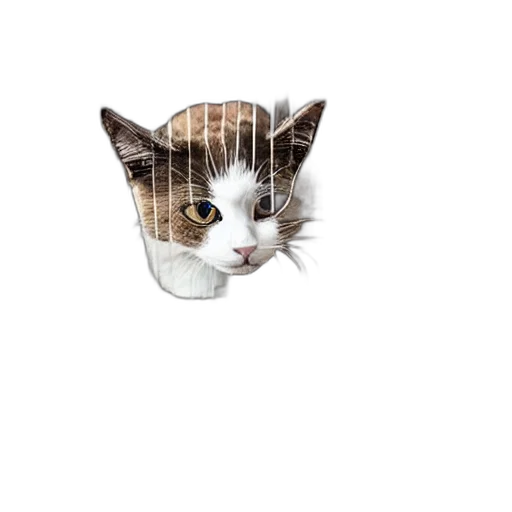 hat, animal, face, creature, pixel art, photorealistic, 3d render, vaporwave transparent PNG cut-out