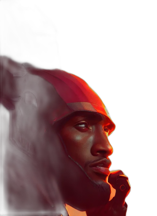 face, jacket, hat, dragon transparent PNG cut-out
