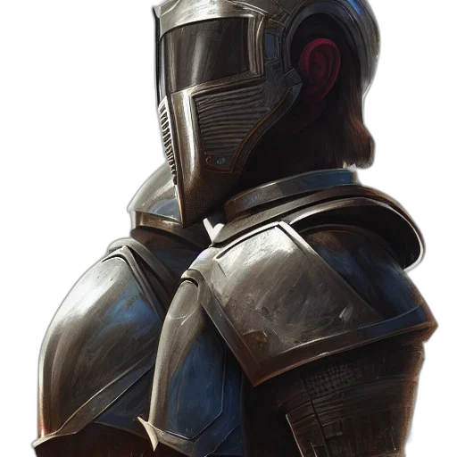 robot, sword, mask, face, concept art, fantasy art, photorealistic, 3d render transparent PNG cut-out