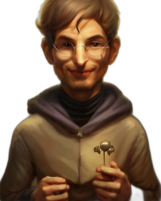 staff, face, jacket, concept art, fantasy art, pixel art, cartoon, dark transparent PNG cut-out