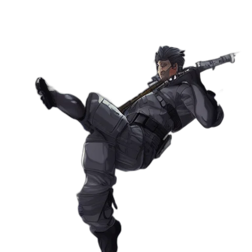 weapon, staff, jacket, robot transparent PNG cut-out