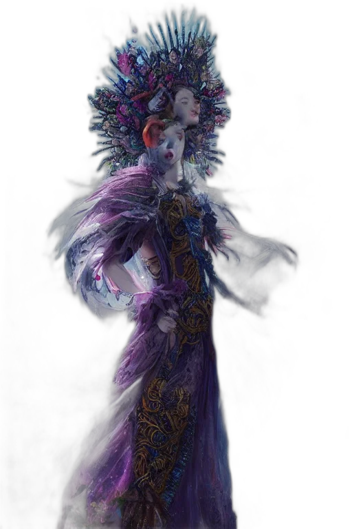 dress, staff, crown, mask transparent PNG cut-out