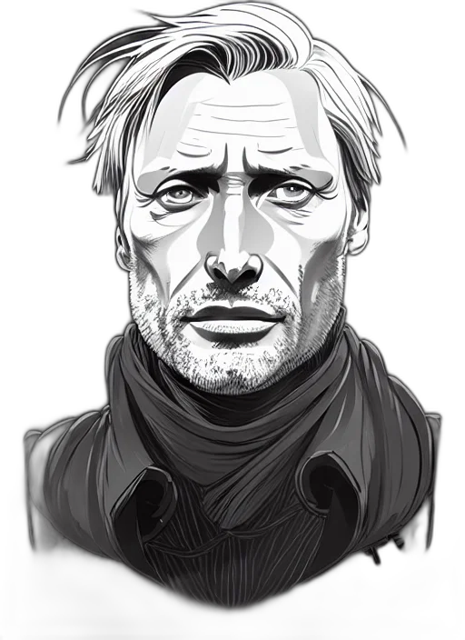 face, jacket, comic book art, concept art transparent PNG cut-out