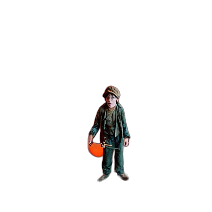 jacket, staff, creature, robot transparent PNG cut-out