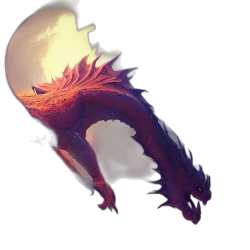 dragon, staff, creature, weapon transparent PNG cut-out