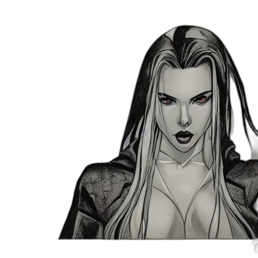 face, comic book art, concept art, fantasy art, cartoon, dark, monochrome, symmetrical transparent PNG cut-out
