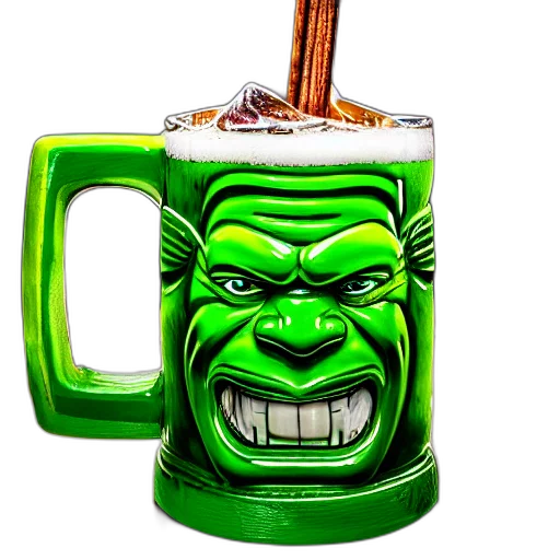 3d render, photorealistic, comic book art, closeup, photograph, glossy, angry, hulk transparent PNG cut-out