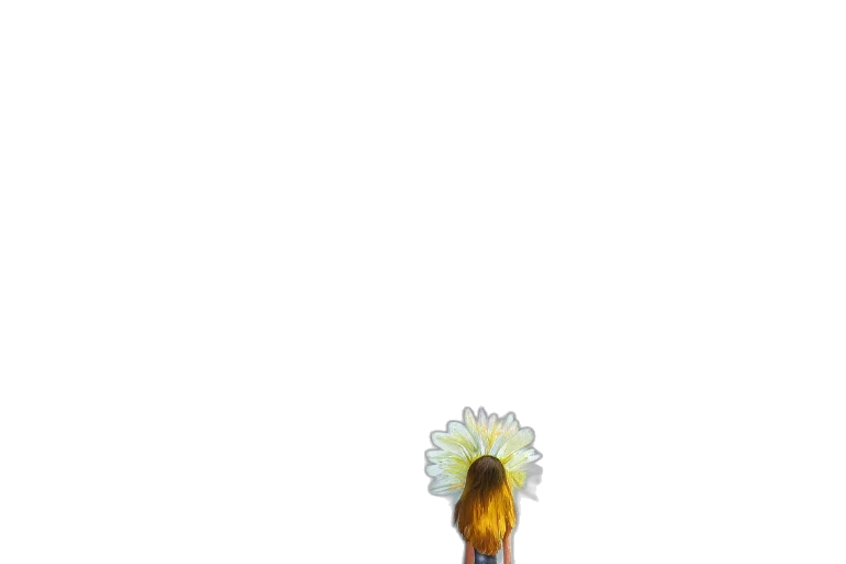 flower, hair, staff, crown, pixel art, concept art, 3d render, watercolor transparent PNG cut-out