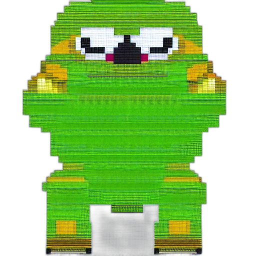 robot, creature, animal, staff, pixel art, 3d render, concept art, cartoon transparent PNG cut-out