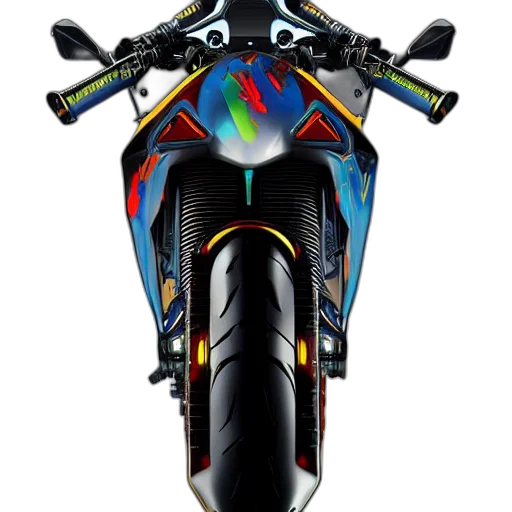 weapon, concept art, photorealistic, 3d render, cyberpunk, honda, cbr, motorcycle transparent PNG cut-out