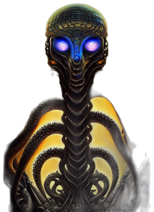 dragon, creature, mask, staff transparent PNG cut-out