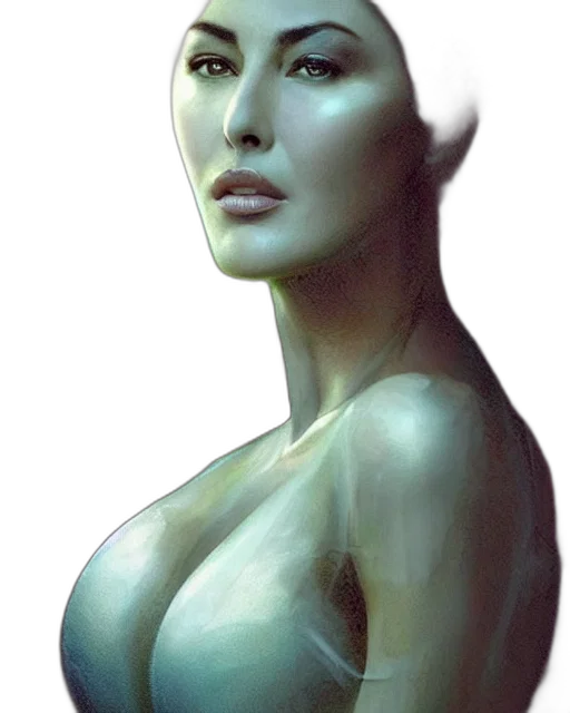 face, mask, robot, creature, photorealistic, fantasy art, concept art, watercolor transparent PNG cut-out