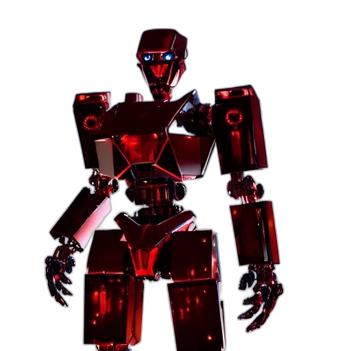 robot, concept art, 3d render, cyberpunk, pixel art, red, shiny, ornate transparent PNG cut-out