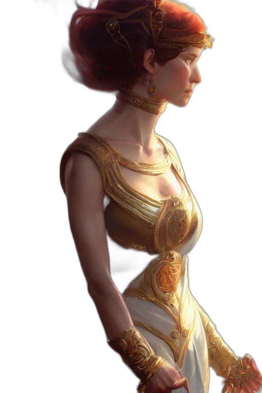 dress, crown, jewelry, staff, concept art, fantasy art, photorealistic, 3d render transparent PNG cut-out