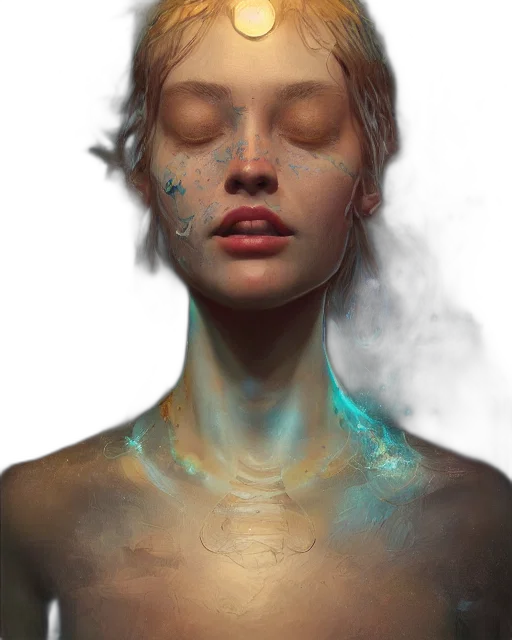 face, mask, jewelry, robot, concept art, fantasy art, photorealistic, cyberpunk transparent PNG cut-out
