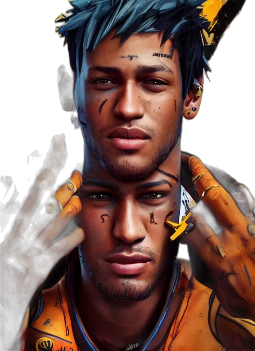 face, photorealistic, concept art, anime, cyberpunk, outer space, fire, well transparent PNG cut-out