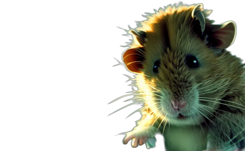 animal, creature, hair, 3d render, photorealistic, concept art, hamster, luke transparent PNG cut-out