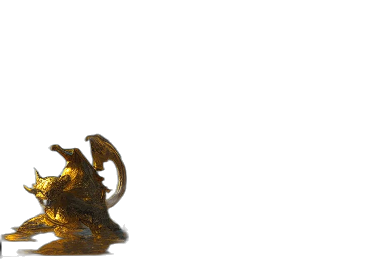 crown, jewelry, dragon, staff, 3d render, photorealistic, underwater, golden transparent PNG cut-out