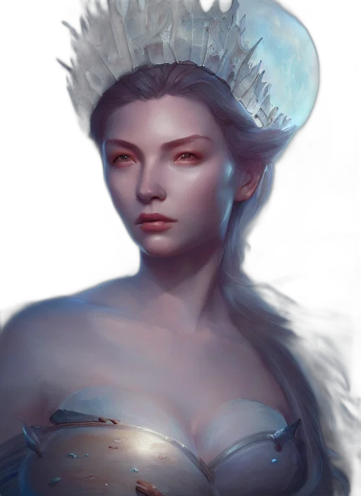 crown, face, hat, dress, fantasy art, concept art, photorealistic, oil painting transparent PNG cut-out