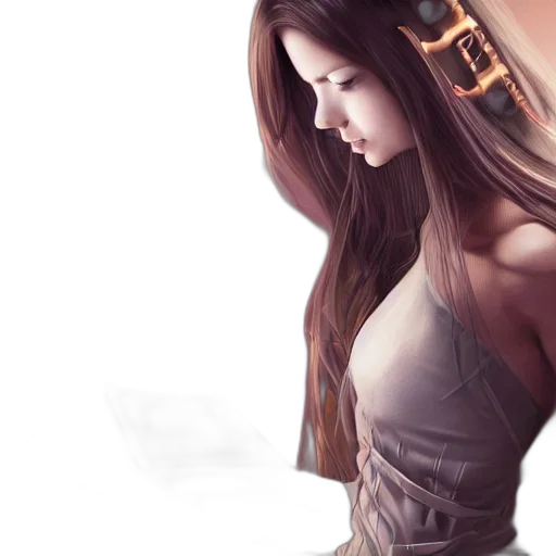 dress, jewelry, face, robot transparent PNG cut-out