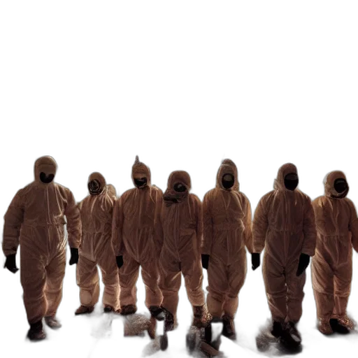 jacket, staff, mask, concept art, outer space, wide, shot, photo transparent PNG cut-out