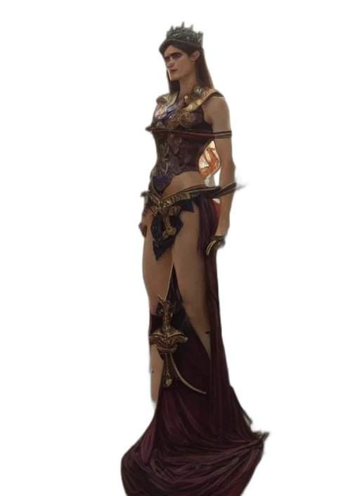 dress, staff, sword, concept art, fantasy art, 3d render, pixel art, dark transparent PNG cut-out