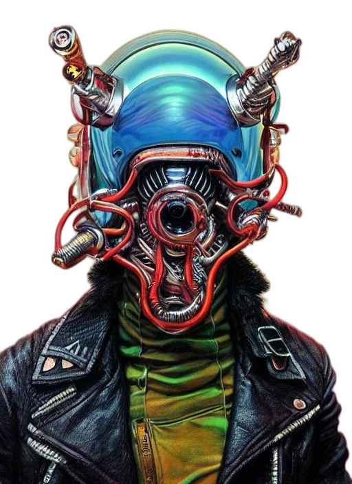 mask, robot, face, jacket transparent PNG cut-out