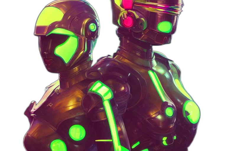 robot, cyberpunk, concept art, 3d render transparent PNG cut-out