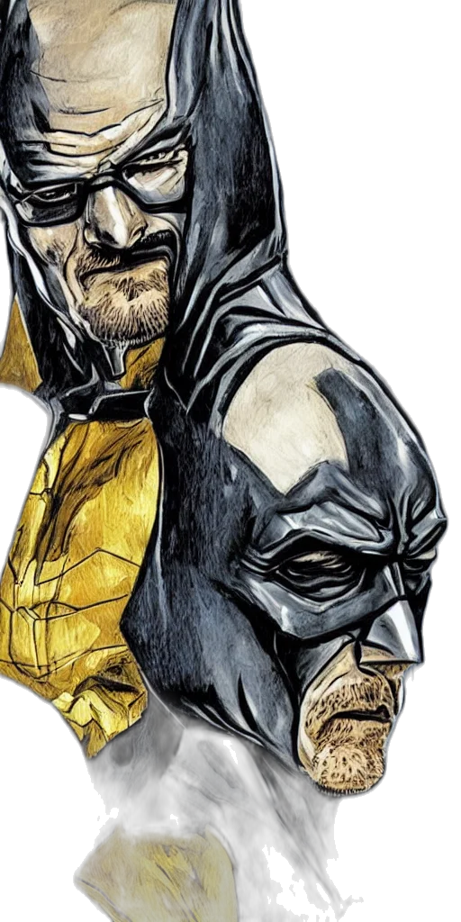mask, face, comic book art, concept art, watercolor, cartoon, golden, portrait transparent PNG cut-out